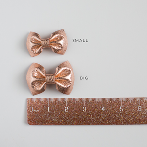 Swiss Dot Leather Bow