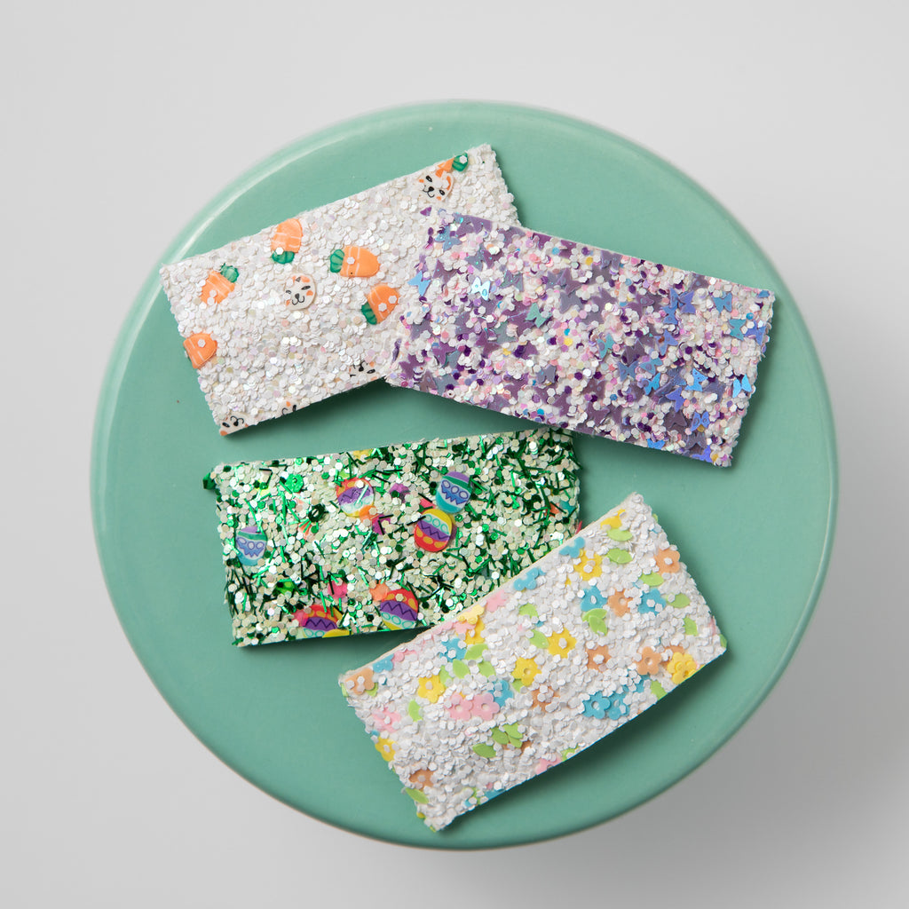 Spring Confetti Glitter Snap Clips (multiple colors available)