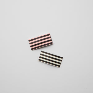 Glow Stripes & Bones Faux Leather Snap Clip (multiple color options)