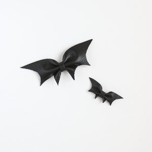 Black Bat Leather Bow