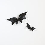 Black Bat Leather Bow Tie