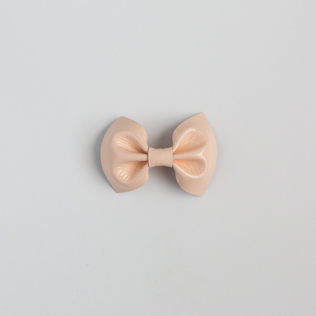 Peachy Patent Leather Bow
