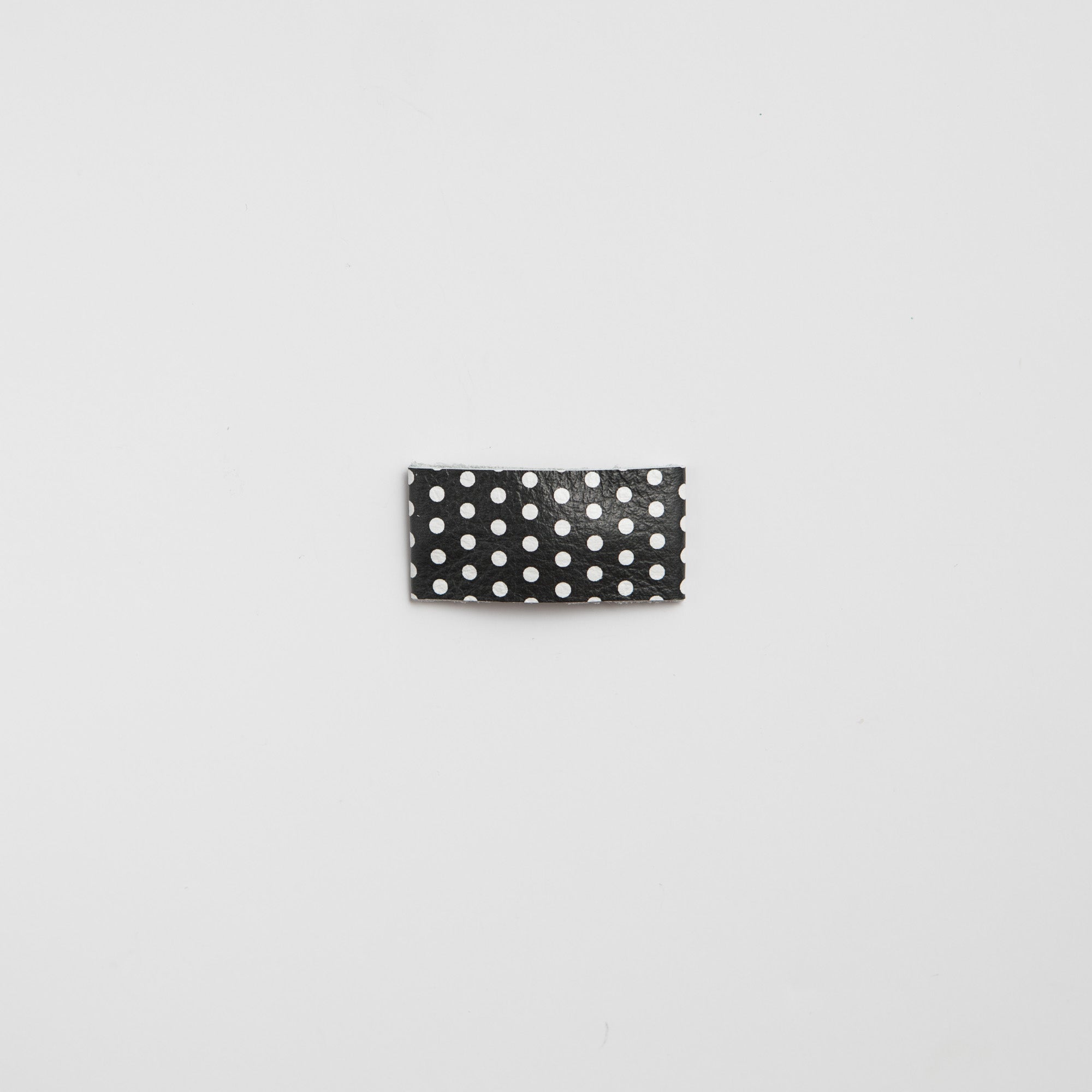 Black & White Polka Dot Leather Snap Clip
