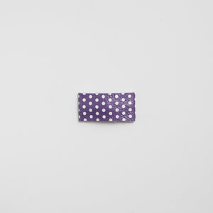 Purple & White Polka Dot Leather Snap Clip