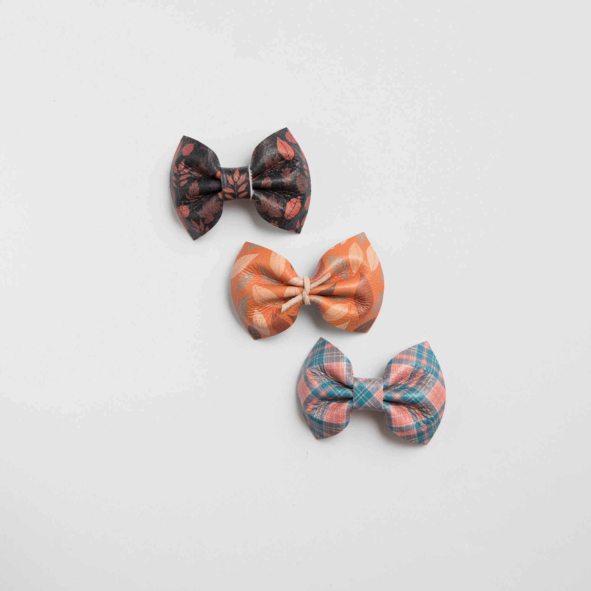 Fall Collection Print Leather Bows (multiple color options available)