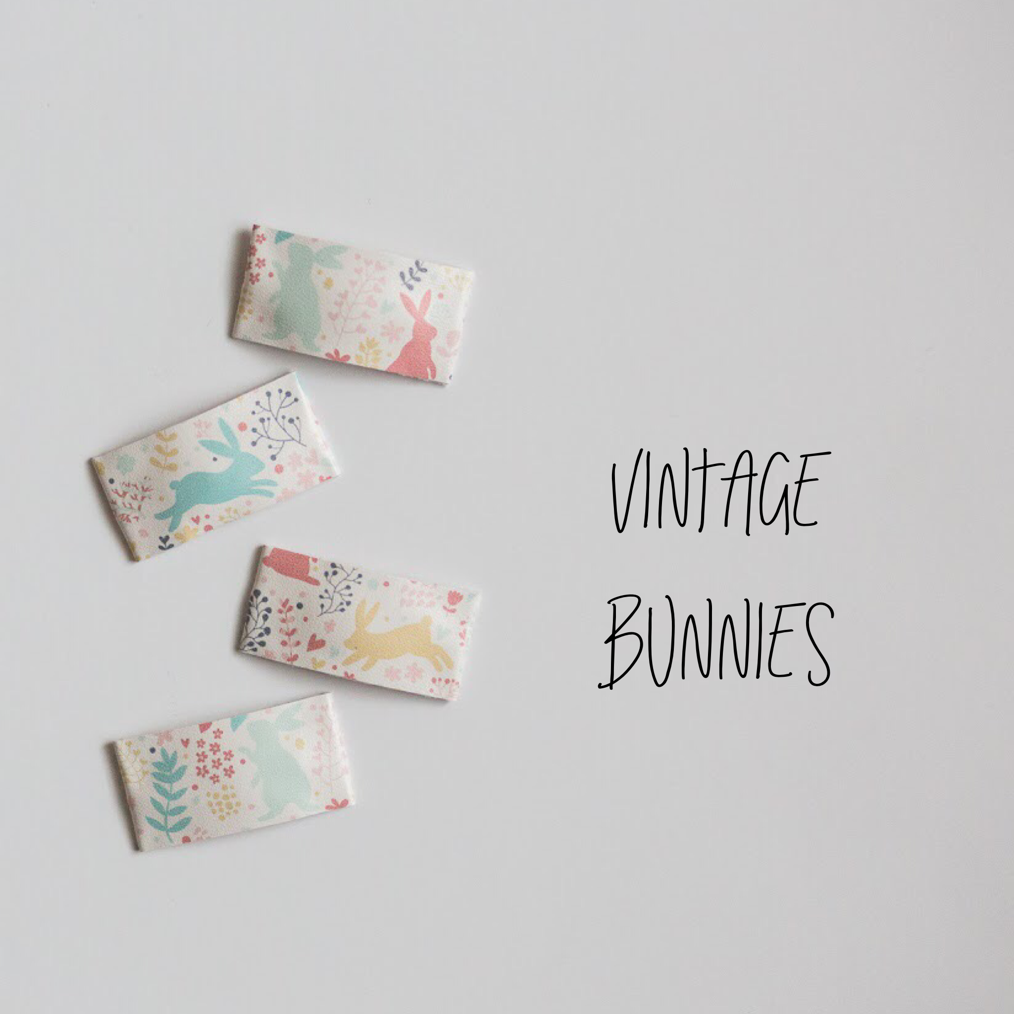 Vintage Bunnies Faux Leather Printed Snap Clip