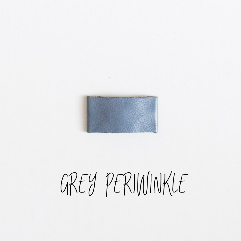 Grey Periwinkle Leather Snap Clip