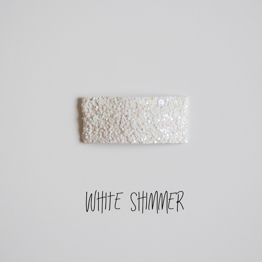 White Shimmer Snap Clip