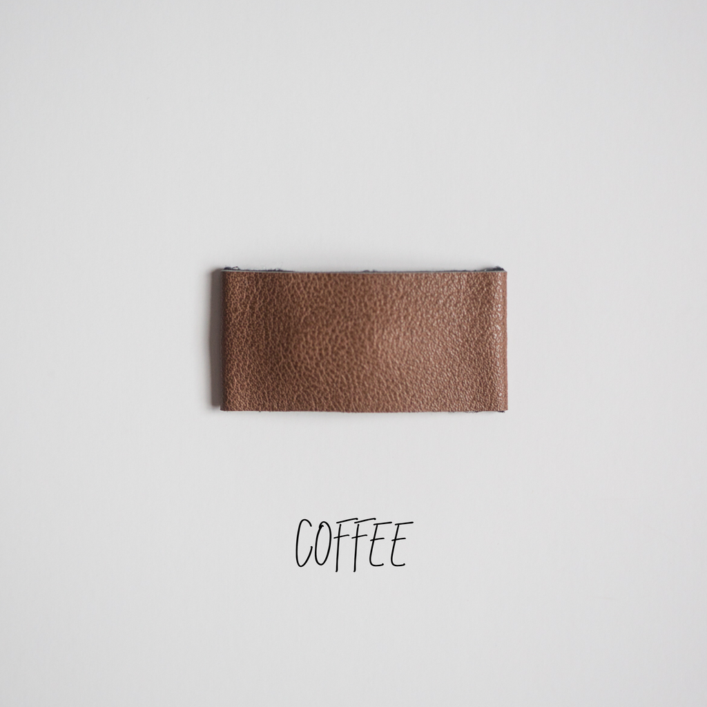 Coffee Faux Leather Snap Clip