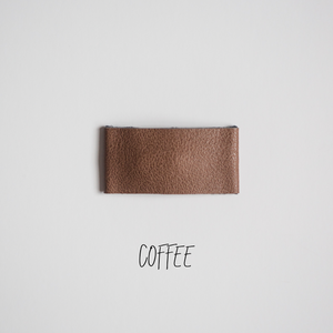Coffee Faux Leather Snap Clip
