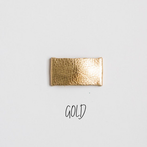 Gold Leather Snap Clip