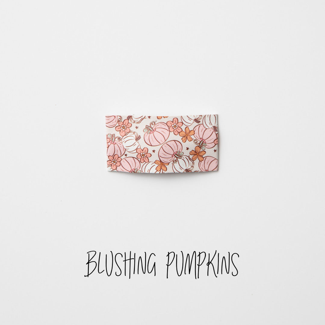 Blushing Pumpkins Faux Leather Printed Snap Clip