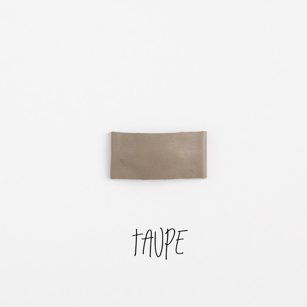 Taupe Leather Snap Clip