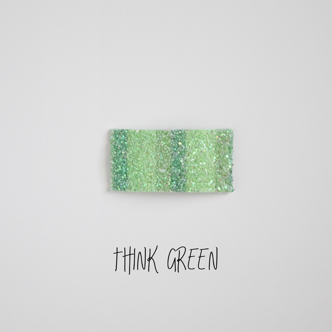 Think Green Glitter Snap Clip