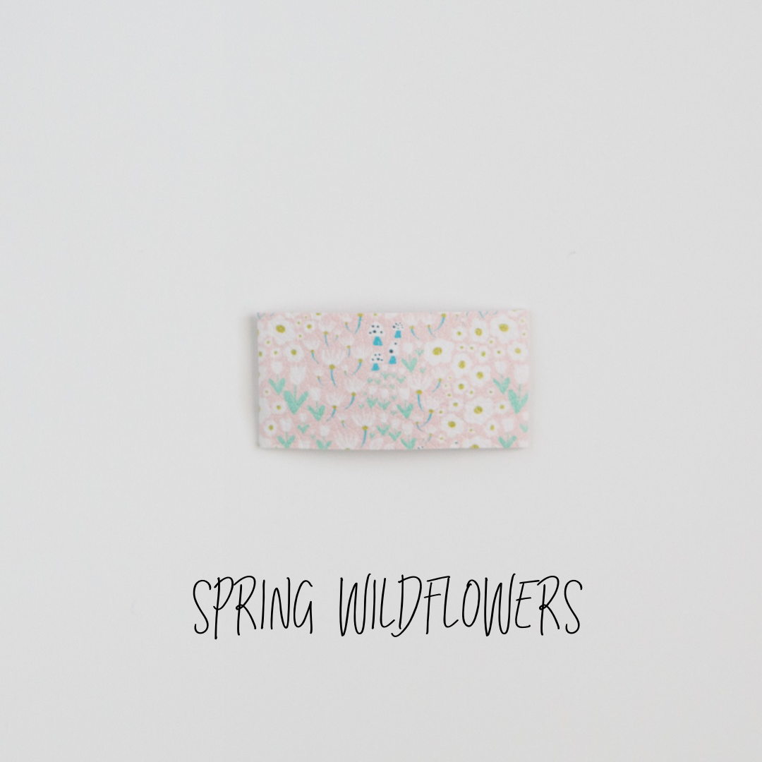 Spring Wildflowers Faux Leather Printed Snap Clip