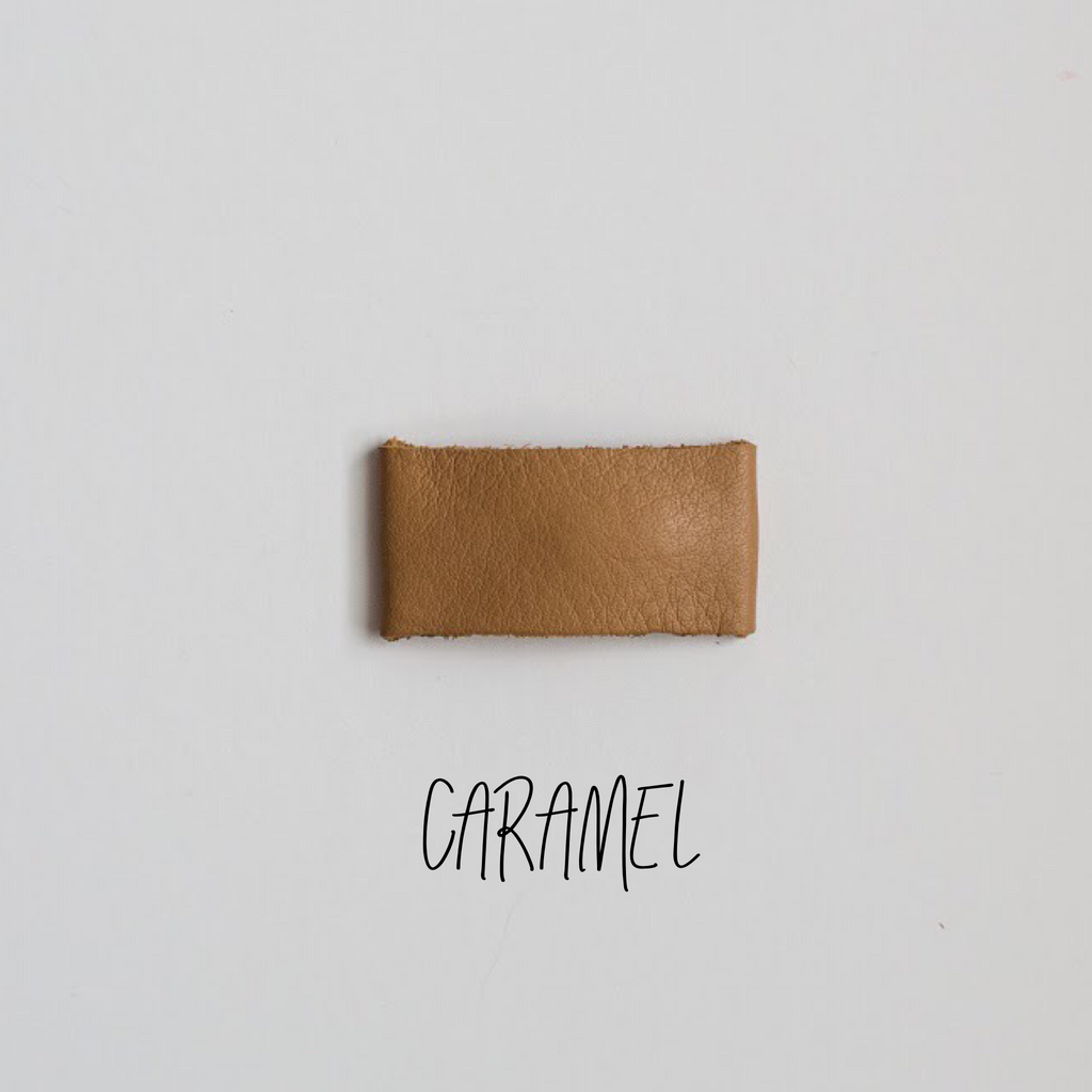 Caramel Leather Snap Clip