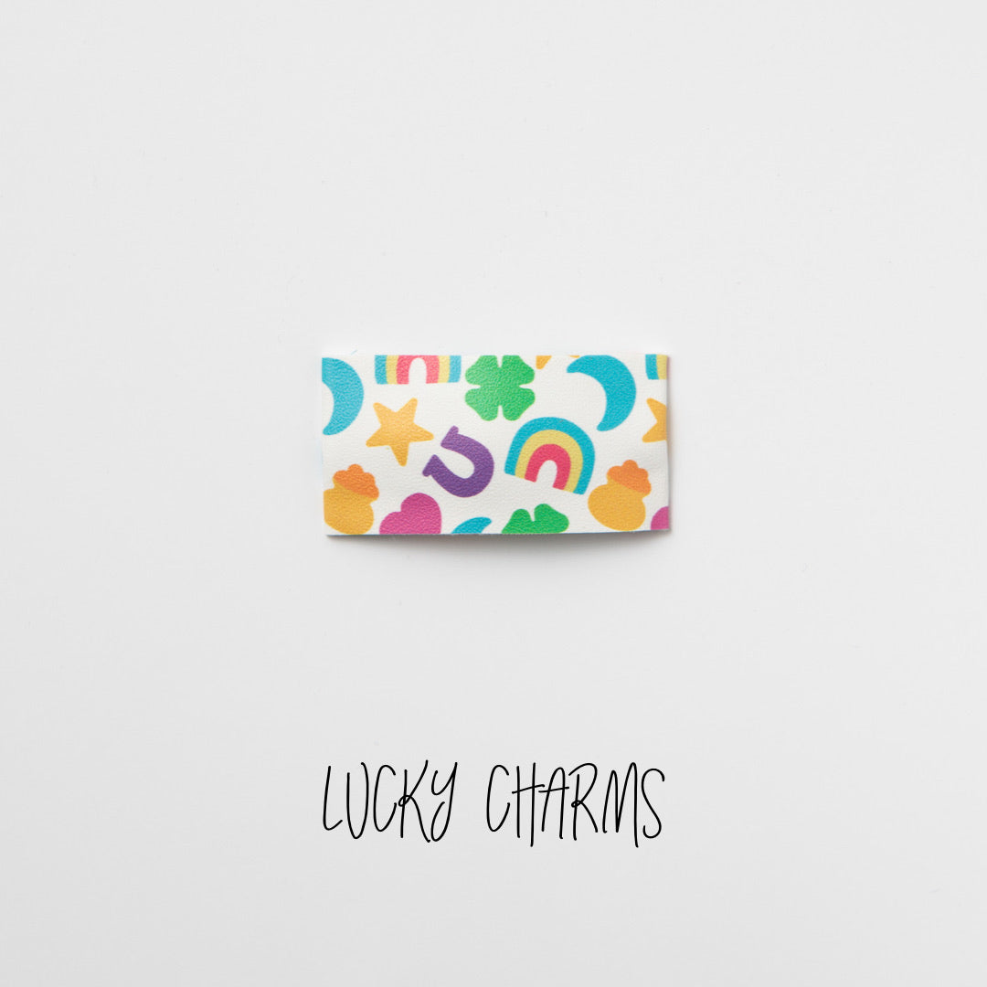 Lucky Charms Printed Faux Leather Snap Clip