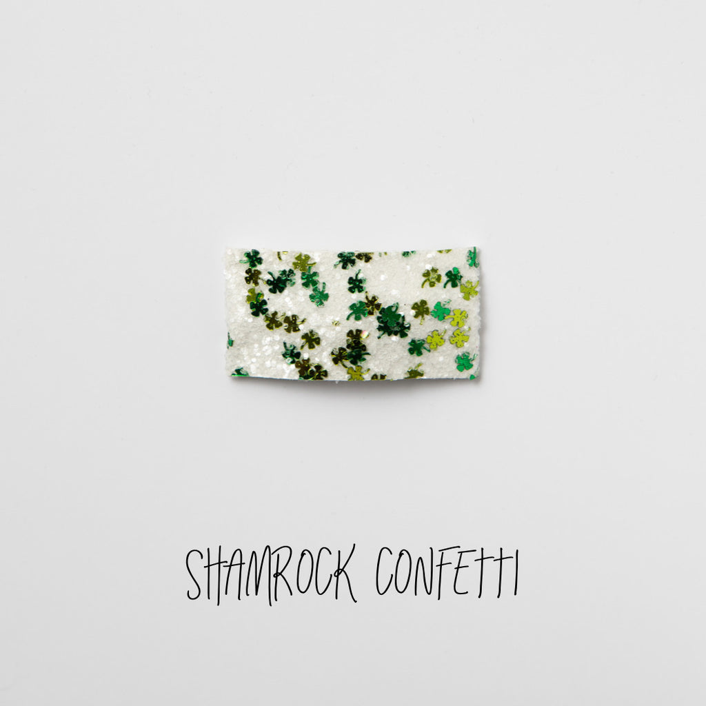 Shamrock Confetti Glitter Snap Clip