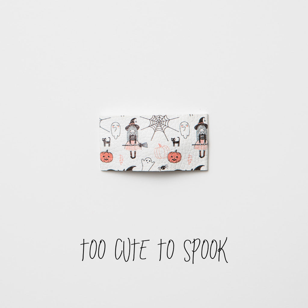 Too Cute To Spook Leather Printed Snap Clip