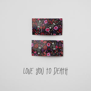 Love You To Death Faux Leather Printed Snap Clip