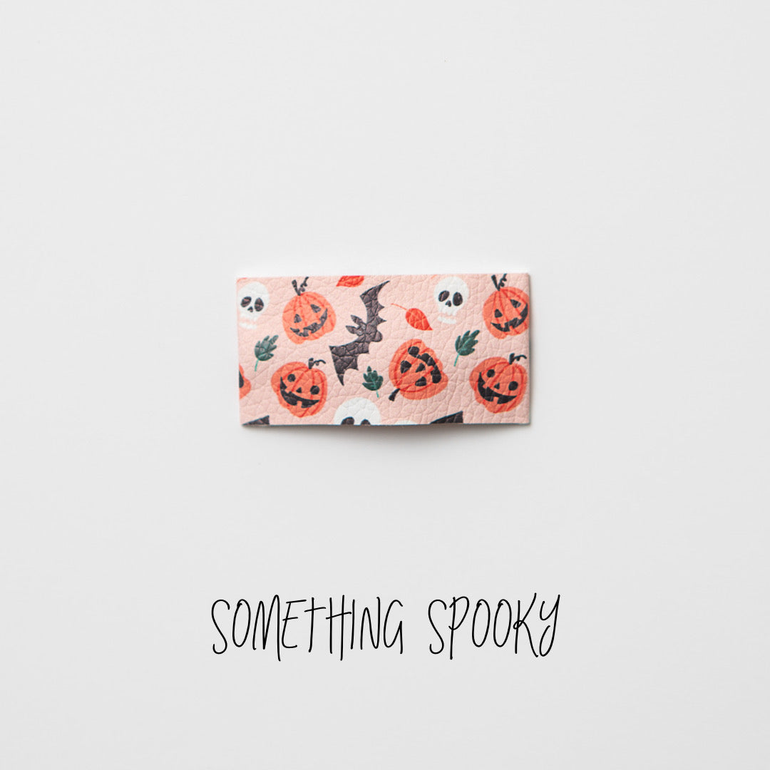 Something Spooky Faux Leather Printed Snap Clip