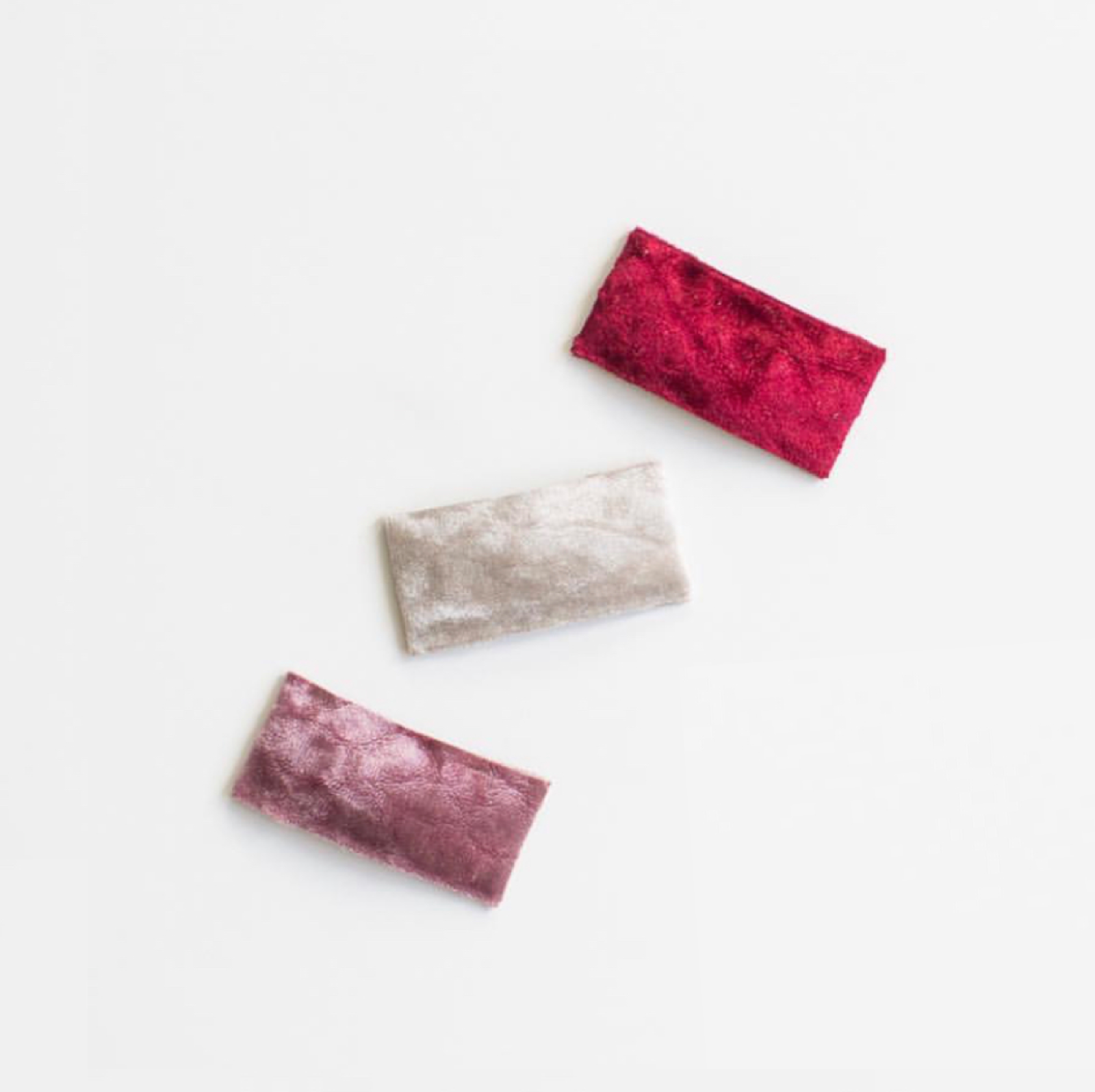 Crushed Velvet Snap Clips (multiple colors available)