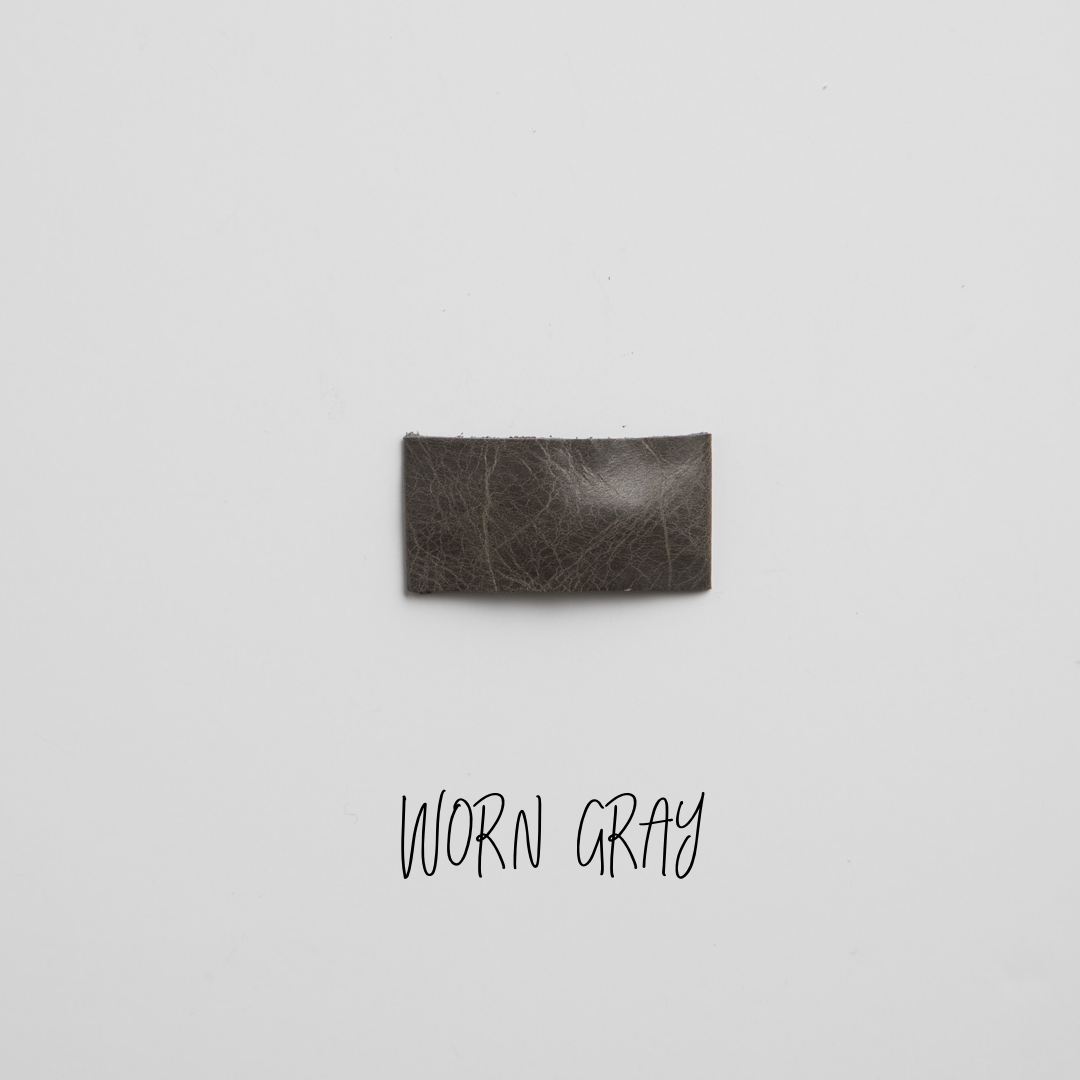 Worn Gray Leather Snap Clip
