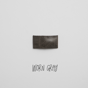 Worn Gray Leather Snap Clip