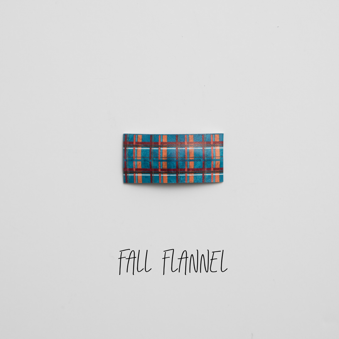 Fall Flannel Faux Leather Snap Clip