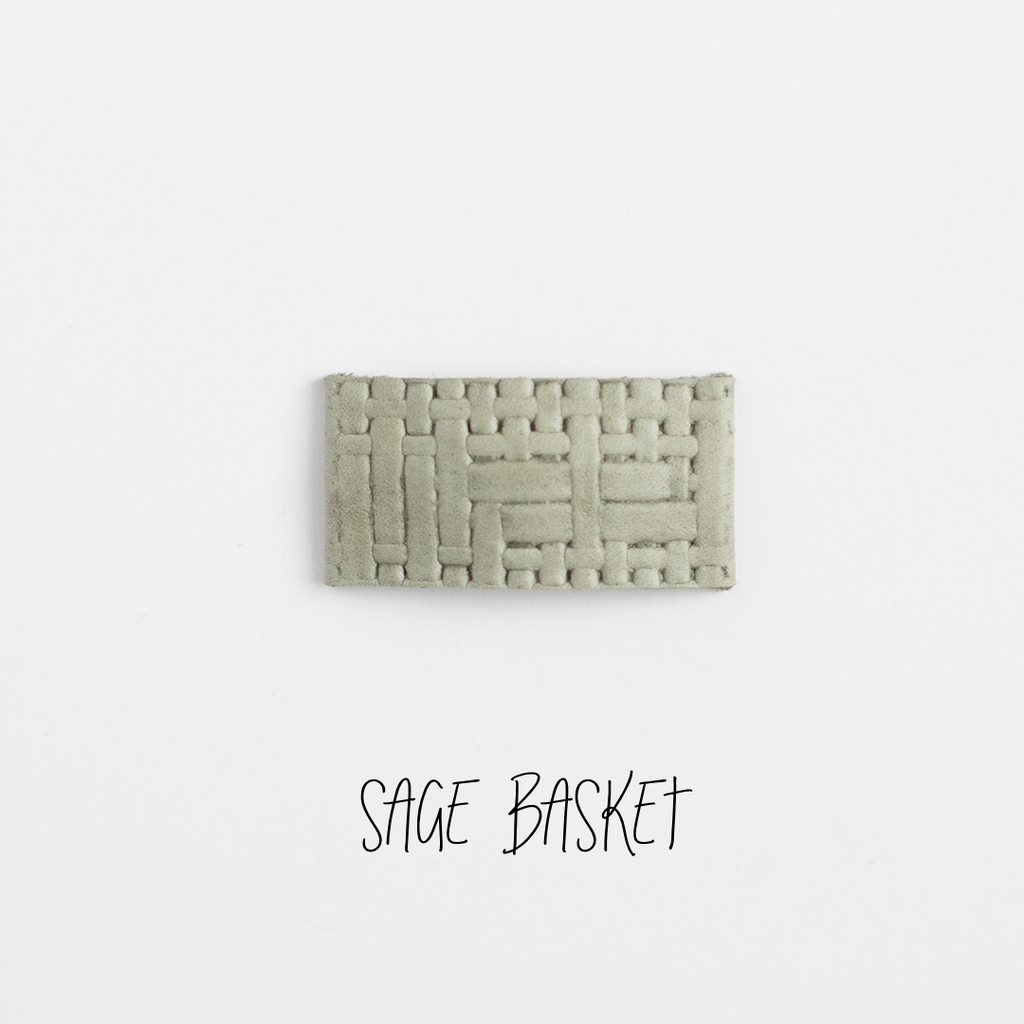 Sage Basketweave Leather Snap Clip
