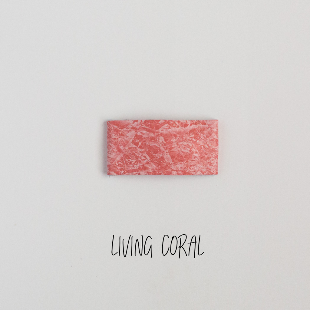 Living Coral Leather Snap Clip