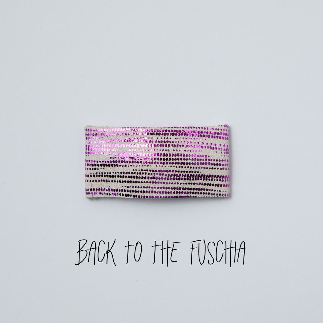 Back to the Fuschia Leather Snap Clip