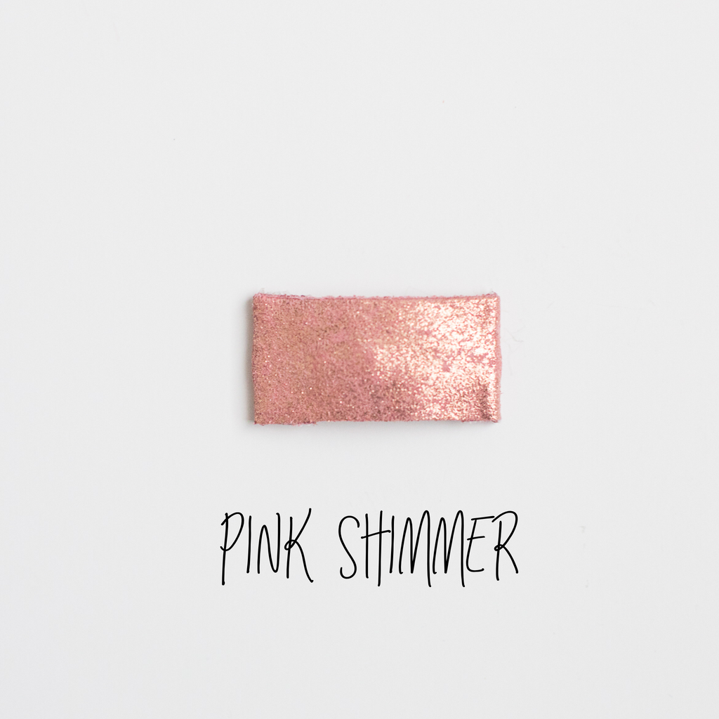 Pink Shimmer Leather Snap Clip