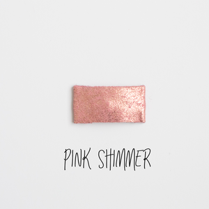 Pink Shimmer Leather Snap Clip