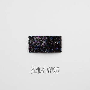 Black Magic Glitter Snap Clip