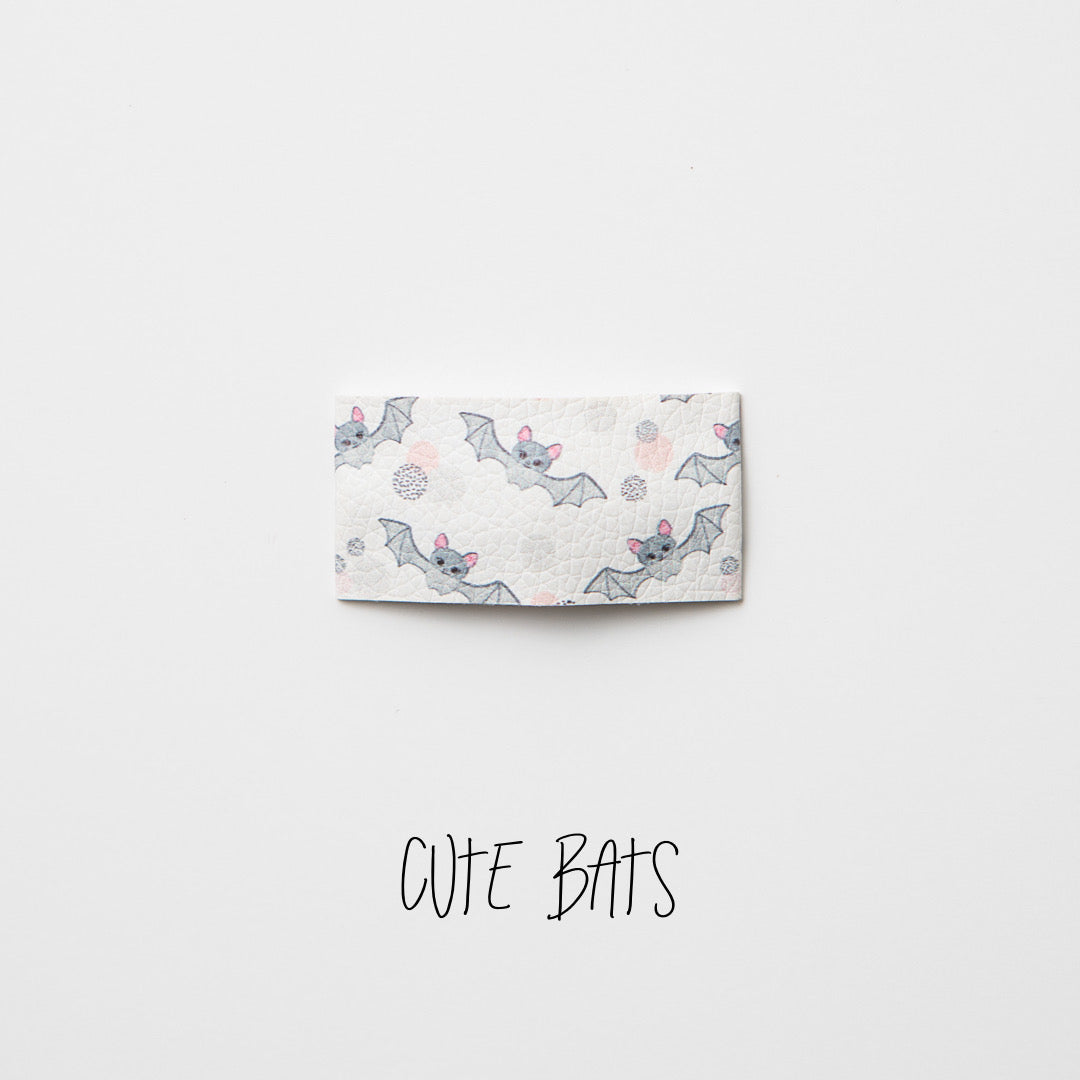 Cute Bats Faux Leather Printed Snap Clip