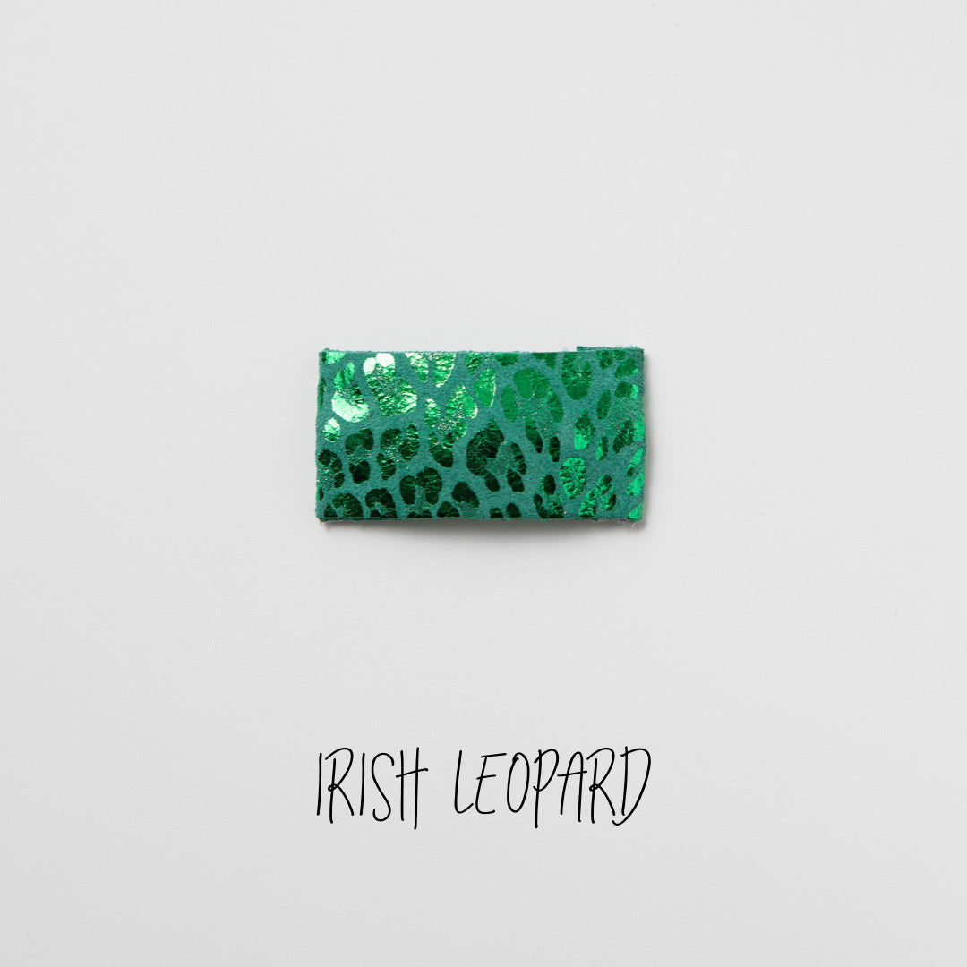 Irish Leopard Leather Snap Clip