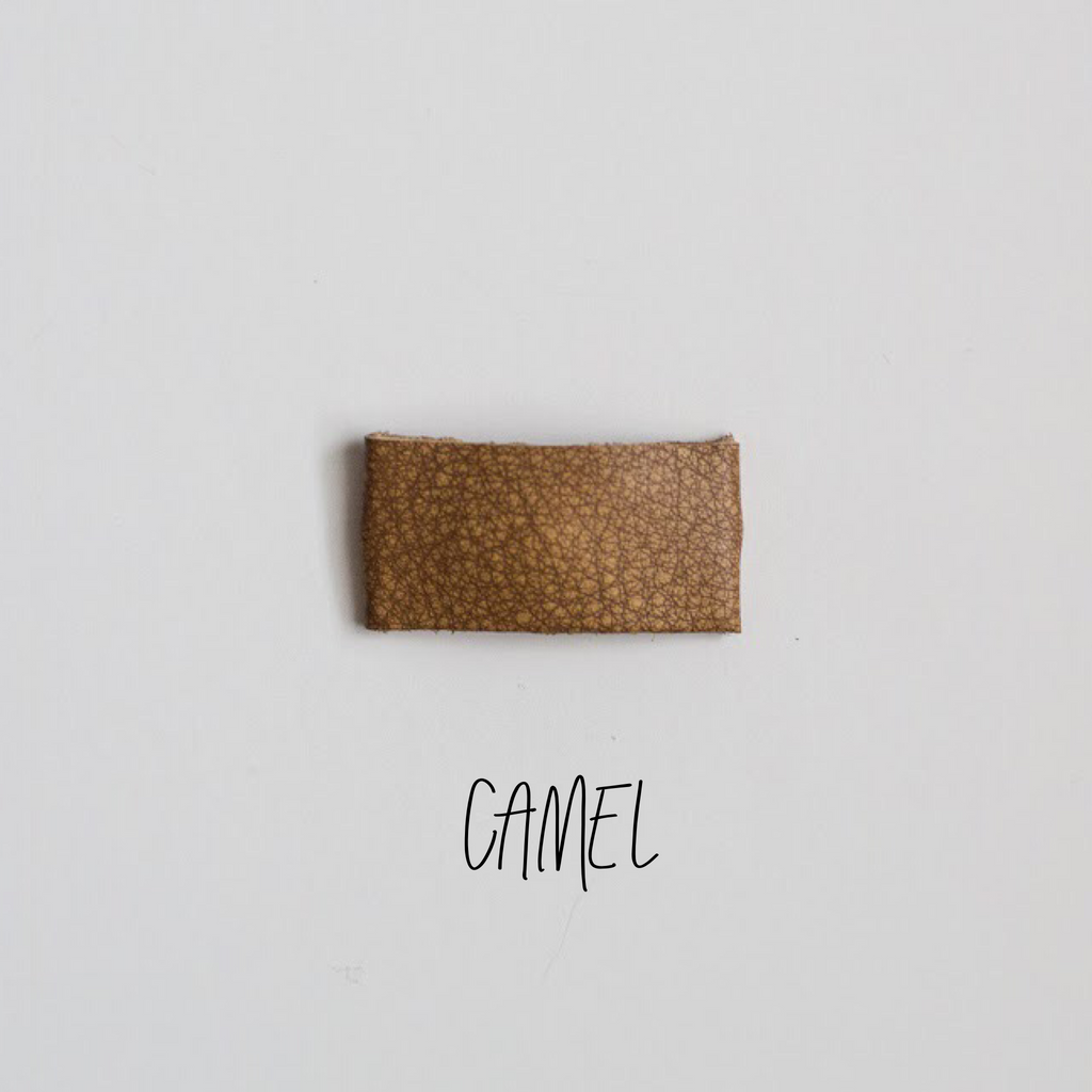 Camel Leather Snap Clip