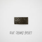 Olive Chunky Basket Leather Snap Clip