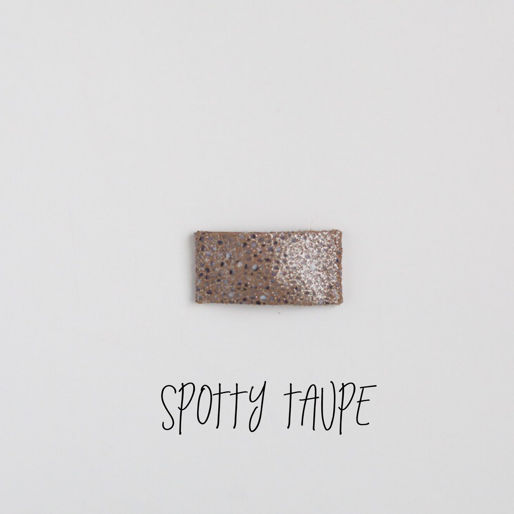 Spotty Taupe Leather Snap Clip