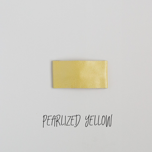 Pearlized Yellow Leather Snap Clip