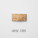 Vintage Floral Leather Snap Clip