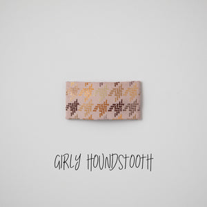 Girly Houndstooth Leather Snap Clip