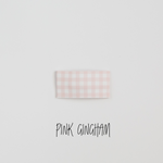 Pink Gingham Faux Leather Printed Snap Clip