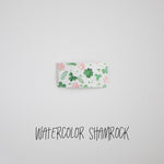 Watercolor Shamrock Faux Leather Snap Clip