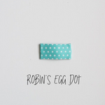 Robin’s Egg Dot Leather Snap Clip