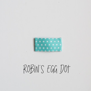 Robin’s Egg Dot Leather Snap Clip