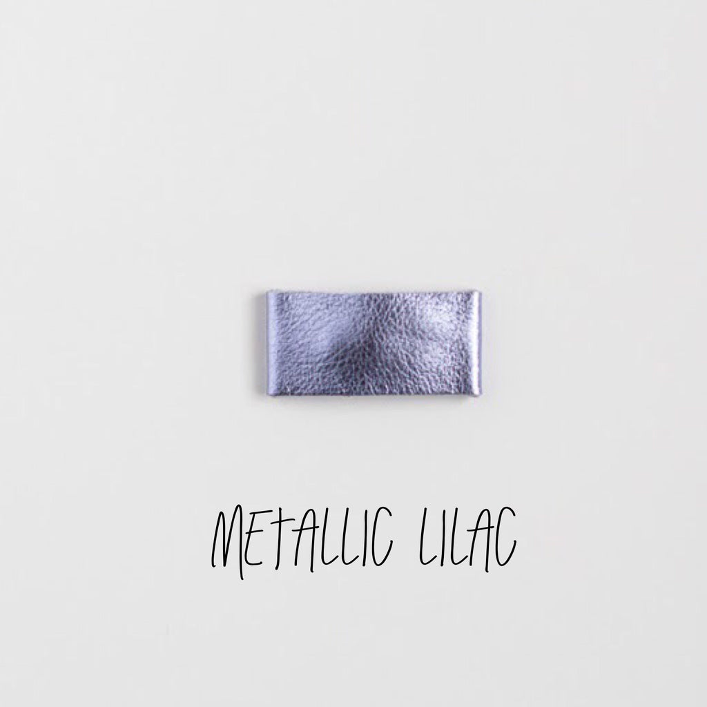 Metallic Lilac Leather Snap Clip