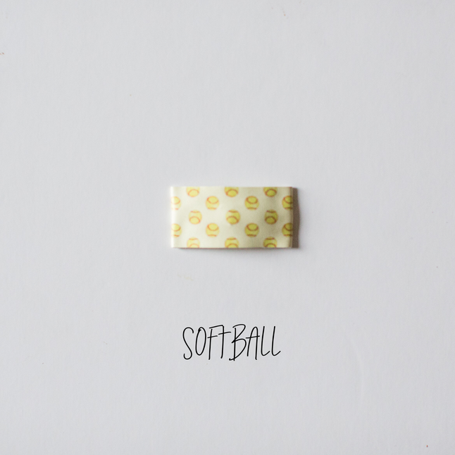 Softball Faux Leather Snap Clip